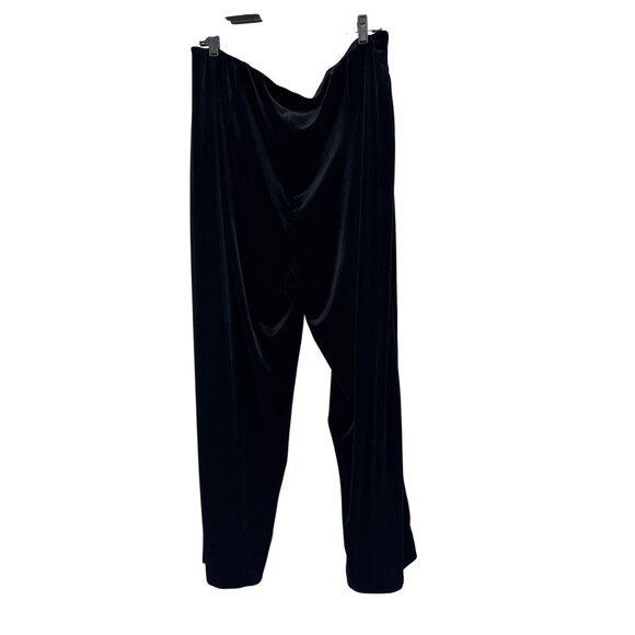 Kasper Black Velvet Womens Pants size 2X Plus Stretch Pull-On New $99 - Picture 3 of 8